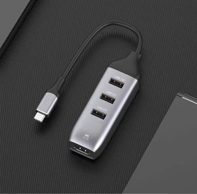 Alt view image 2 of 6 - USB C to HDMI Adapter with 3*USB 3.0, USB C to USB 3.0 HUB, Compatible with MacBook Pro, iPad, MacBook/Air, iPad Air, XPS 15/13, Surface,Android .DP Alternative Mode Required (3*USB3.0+4K HDMI)