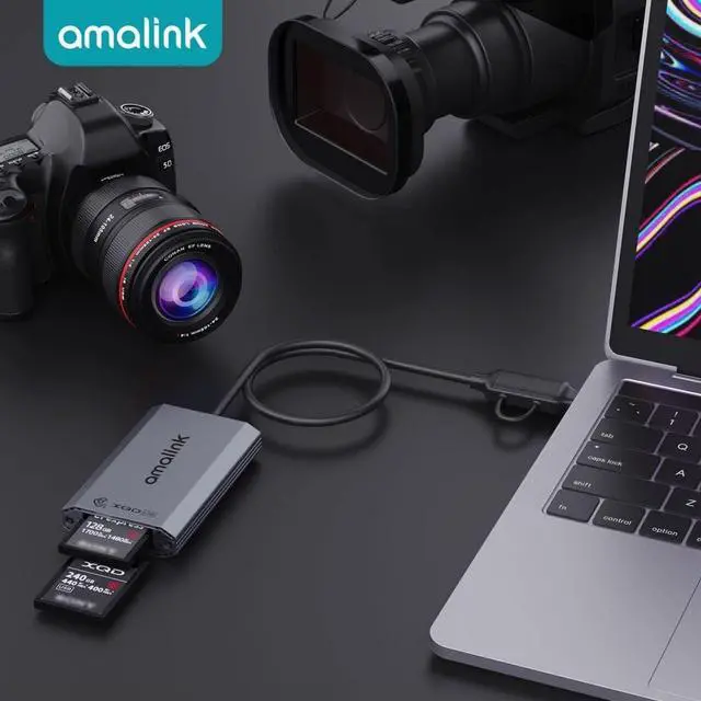 Alt view image 5 of 7 - CFexpress Type B and XQD Card Reader,amalink Dual Slot USB 3.2 GEN 2 10G Type B CFexpress Adapter with Dual connectors(USB A&USB C) .Plug and Play Compatible with Android/Windows/Mac OS/iPad
