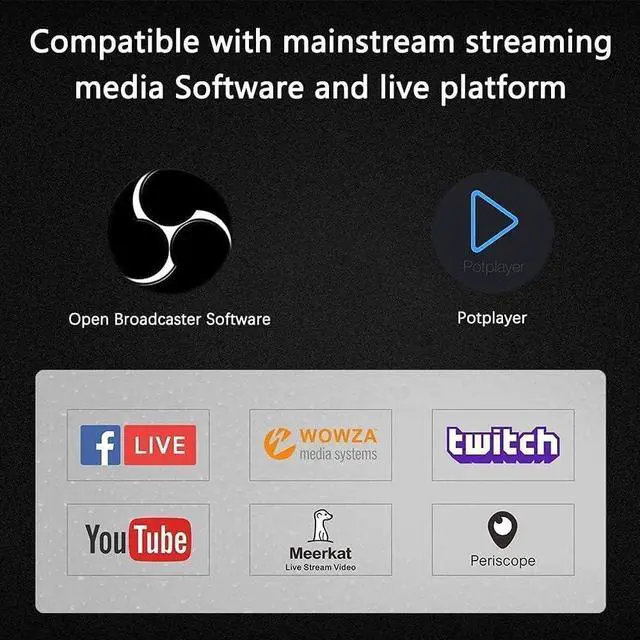 Alt view image 7 of 7 - Video Capture Card, 4K HDMI Video Capture Device, 1080P HD 30fps Live and Record Video Audio Grabber for Gaming, Streaming, Teaching, Video Conference
