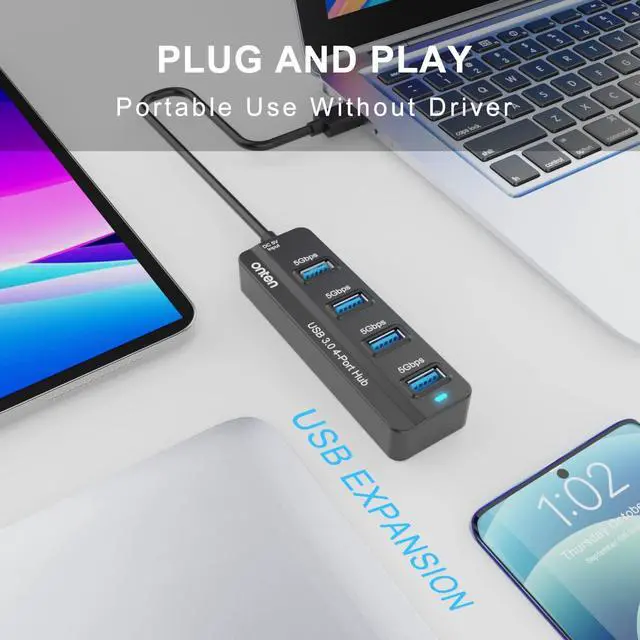 Alt view image 5 of 7 - USB C USB HUB,Onten USB 3.2 GEN 2 10G Speed, USB A/USB C to USB A Adapter.with 3 USB A Ports(10G) and UHS-II SD/TF Ports, USB C UHS-II SD Card Reader Compatible with SD/SDHC/SDXC/Micro SD