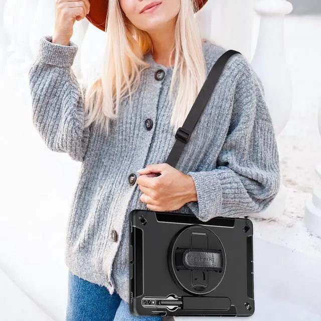Alt view image 5 of 7 - Case for Samsung Galaxy Tab S7/S8, Military Grade Heavy Duty Shockproof Case for Galaxy Tablet S8 11 inch with Hand/Shoulder Strap-S-Pen Holder-Tab S8 11" SM -X700/X706/T870/T875/T878, Black