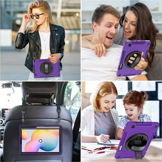 Alt view image 6 of 7 - Case for Galaxy Tab S9, Military Grade Heavy Duty Shockproof Case with Hand/Shoulder Strap Rotating Kickstand for Samsung Galaxy Tab S9 11 Inch 2023, Black