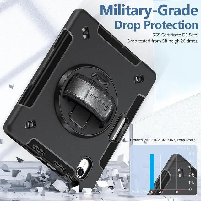 Alt view image 2 of 7 - Case for Galaxy Tab S6 Lite: Military Grade Heavy Duty Shockproof Cover for Samsung Galaxy Tablet S6 Lite 10.4 Inch 2022/2020 (SM-P610/P613/P615/P619), Purple