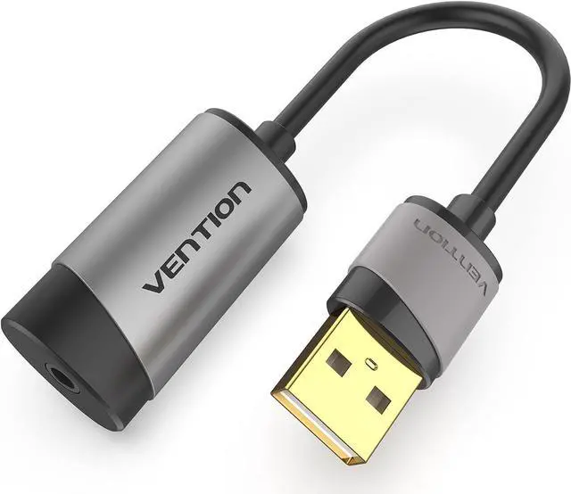 Main image of USB Sound Card, VENTION 3.5mm Sound Card External USB Audio Adapter Compatible with pc Windows 10, MAC, Linux, Laptops, Desktops, PS5