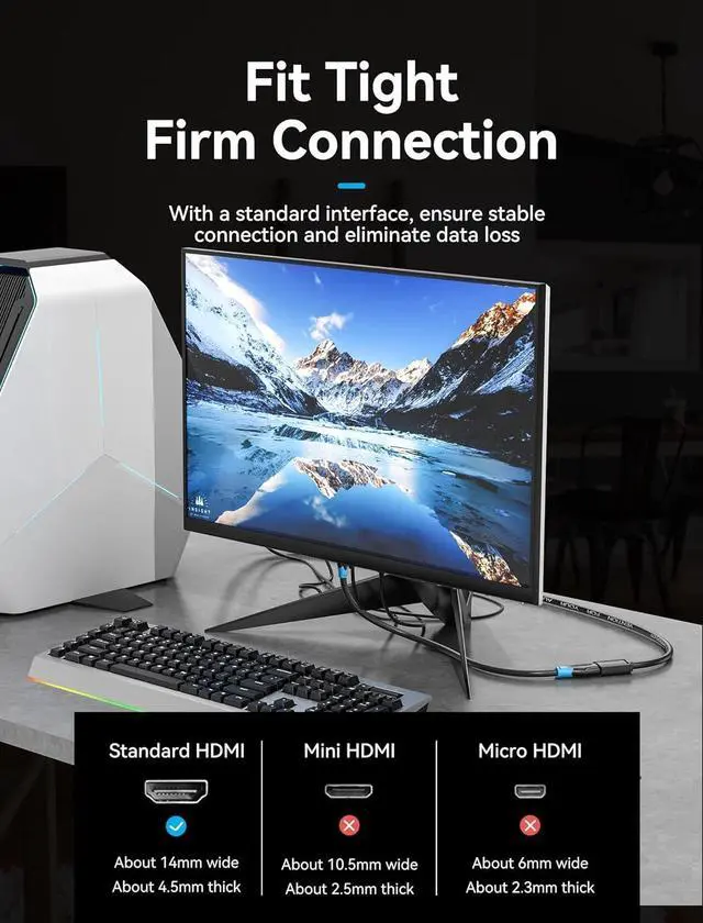 Alt view image 6 of 7 - HDMI Extension Cable 4K HDMI Extender 5FT Male to Female Adapter Cord High Speed Compatible with  TV Stick PS5 PS4 Xbox Laptop PC Blu Ray Player Wii U HDTV