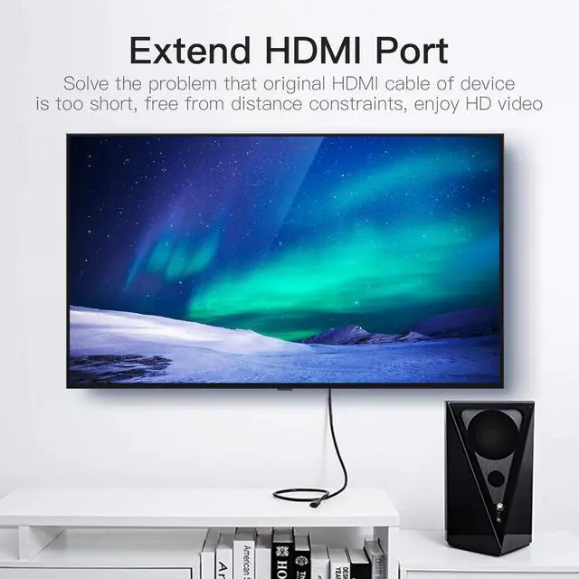 Alt view image 2 of 7 - HDMI Extension Cable 15FT 4K 60Hz HDMI Extender Male to Female Cord Compatible with TV  Laptop Xbox Blu-Ray PS5/PS4 Switch