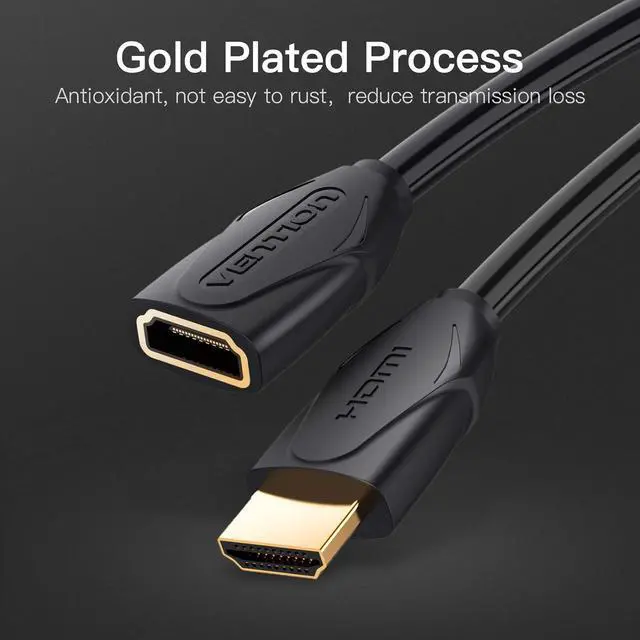 Alt view image 5 of 7 - HDMI Extension Cable 15FT 4K 60Hz HDMI Extender Male to Female Cord Compatible with TV  Laptop Xbox Blu-Ray PS5/PS4 Switch