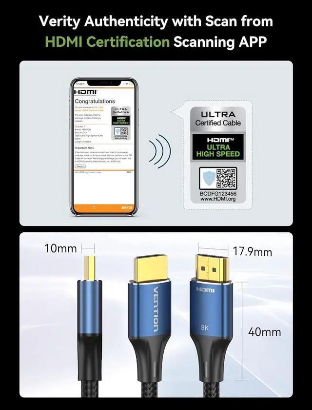 Alt view image 6 of 7 - HDMI Switcher and 8K HDMI Cable x3
