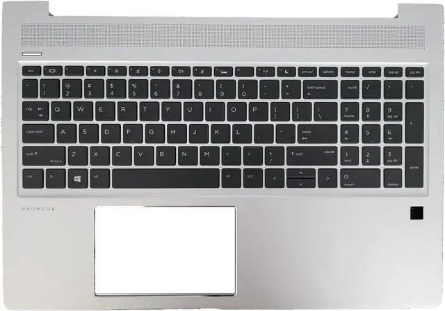 Main image of Replacement Laptop Upper Case Palmrest Backlit Keyboard Assembly Part for HP ProBook 450 G6 450 G7 L45090-001 Sliver - OEM