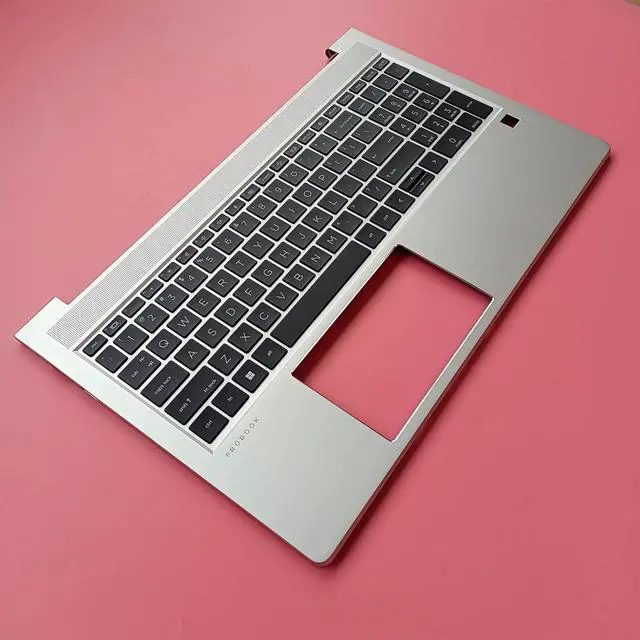Alt view image 3 of 7 - Replacement Laptop Upper Case Palmrest Backlit Keyboard Assembly Part for HP ProBook 450 G8 455 G8 M21742-001 Silver