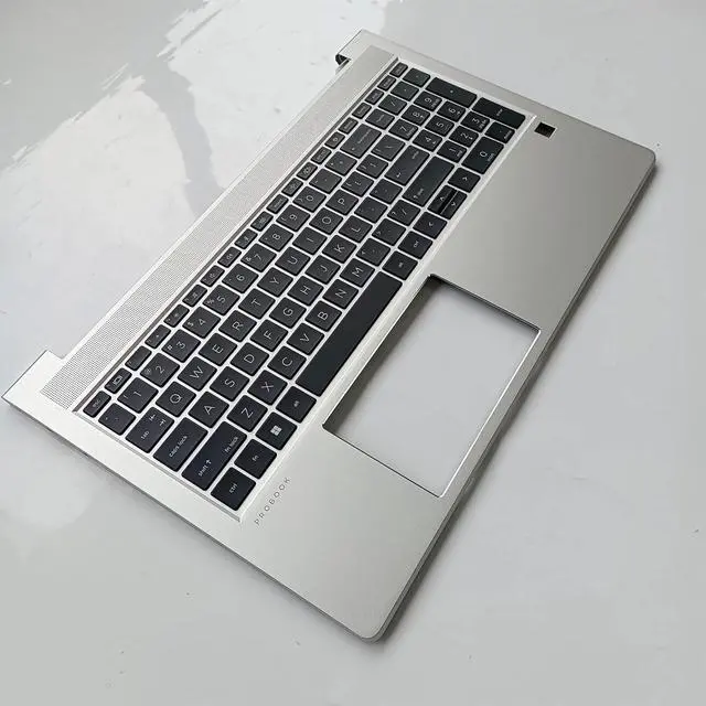 Alt view image 5 of 7 - Replacement Laptop Upper Case Palmrest Backlit Keyboard Assembly Part for HP ProBook 450 G8 455 G8 M21742-001 Silver