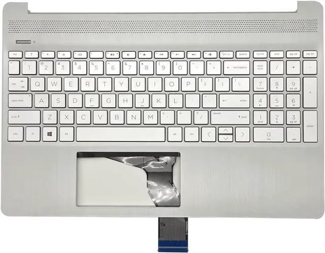 Alt view image 7 of 7 - Replacement for HP 15T-DY 15Z-EF 15-DY 17-CA1022CY 15-EF 15S-EQ 15S-FQ 15S-FR Laptop Upper Case Palmrest Non-Backlit Keyboard Touchpad Assembly Part No Finger Print Reader M17184-001