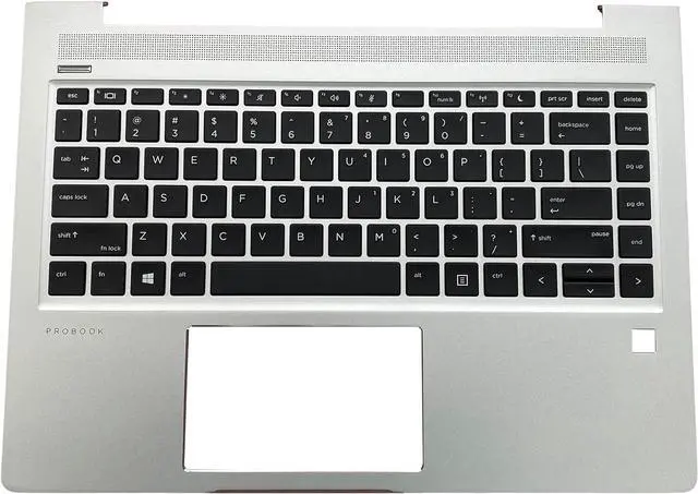 Main image of Replacement Laptop Upper Case Palmrest Non-Backlit Keyboard Assembly Part for HP ProBook 440 G6 G7 PB 445R G6 K12 PB 445 G6 L44589-001 L65225-001 Sliver