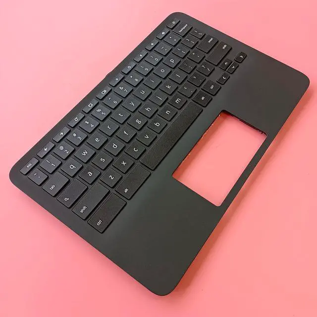 Alt view image 3 of 7 - Replacement Laptop Upper Case Palmrest Keyboard Assembly Part for HP Chromebook 11MK G9 EE M44258-001 Black - OEM