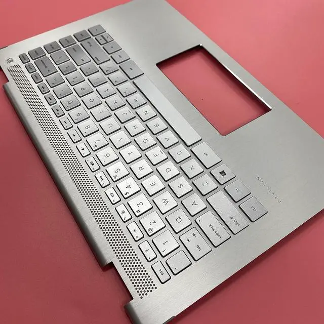 Alt view image 3 of 7 - Replacement Laptop Upper Case Palmrest Backlit Keyboard Assembly Part for HP Pavilion 14-BA 14T-BA 924115-001 Sliver - OEM