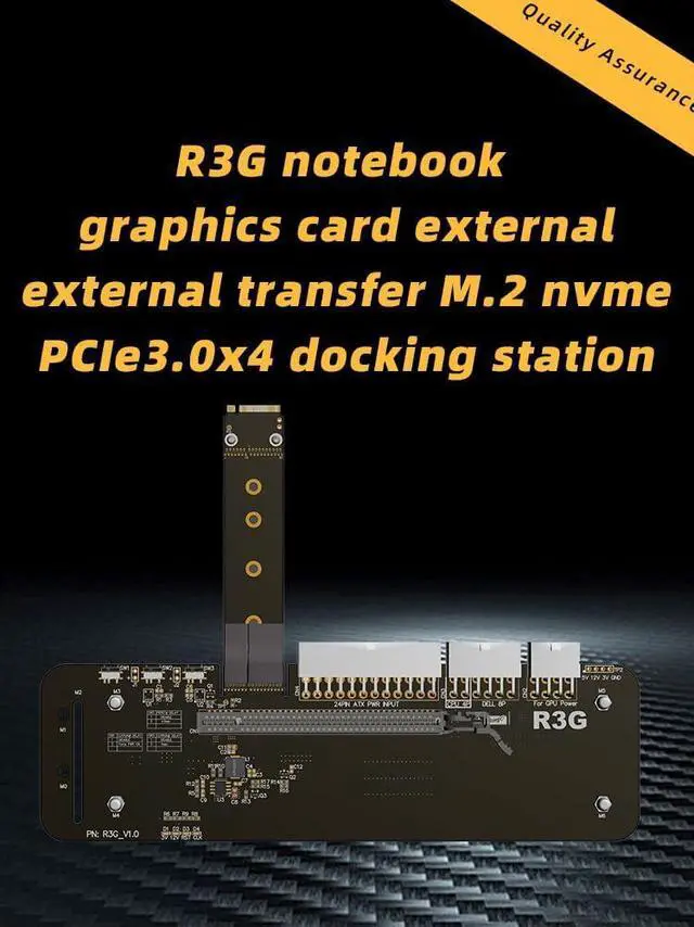 Alt view image 2 of 7 - M.2 Key M NVMe External Graphics Card Stand Bracket with PCIe3.0 x4 Riser Cable 25cm 50cm 32Gbs for ITX STX NUC VEGA64 GTX1080ti (25CM,R43SG)