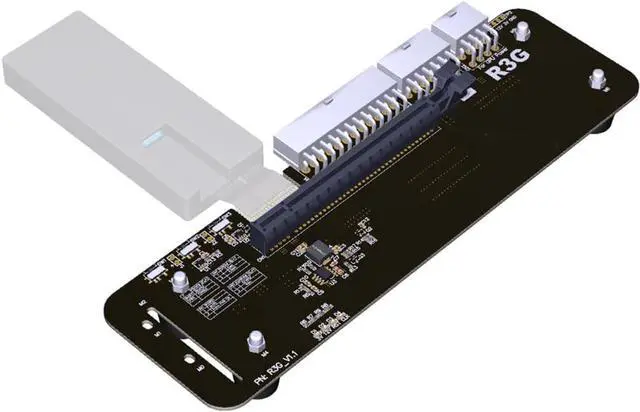 Alt view image 3 of 7 - M.2 Key M NVMe External Graphics Card Stand Bracket with PCIe3.0 x4 Riser Cable 25cm 50cm 32Gbs for ITX STX NUC VEGA64 GTX1080ti (25CM,R43SG)