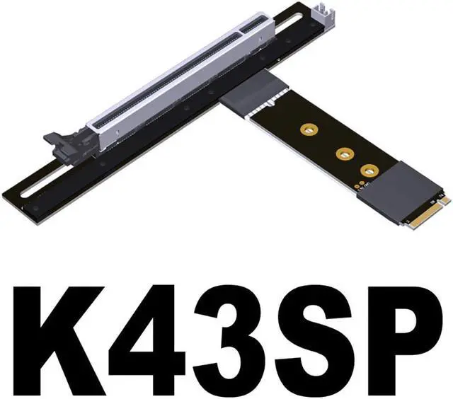 Alt view image 2 of 7 - M.2 NGFF NVMe to PCIE x16 Extension Cable 64G/BPS for STX Motherboard Graphics Card M.2(Ultra SSD, M-Key) NVMe Slot Extension (25cm,K43SP)