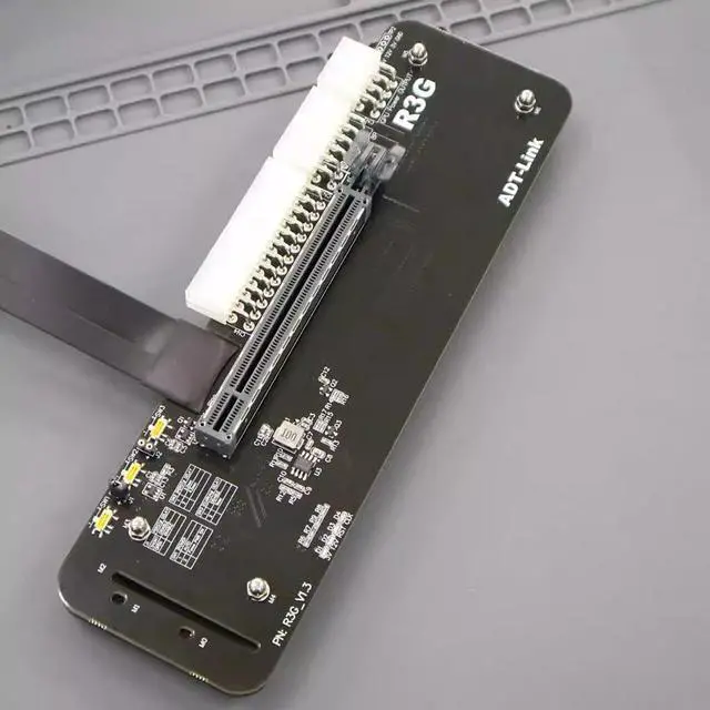 Alt view image 5 of 6 - M.2 M Key NVMe External Graphics Card Stand Bracket 64Gbs Full Speed with PCIe 4.0 x4 Riser Cable R43SG Upgraded for Graphics Card 1660 Above (50CM K43SG)