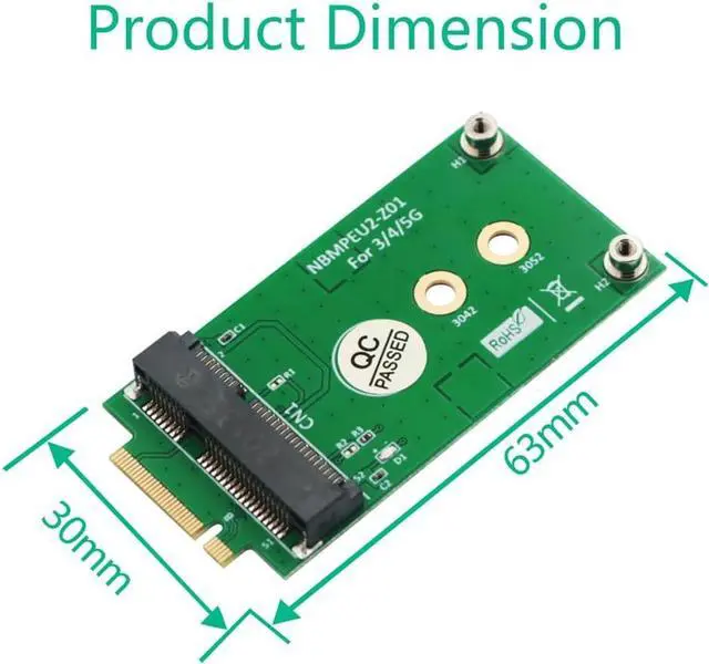 Alt view image 5 of 6 - NGFF M.2 Key B to Mini PCI-E Adapter for 3G/4G/5G GSM LTE Module Mini PCIe Card to Desktop PC (NO SIM Card Slot)