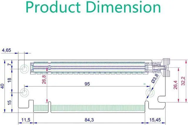 Alt view image 4 of 7 - PCI-Express 3.0/4.0 16x Riser Card 90 Degree High Speed Riser Card for 1U / 2U Server Case (PCI-E 4.0 for 1/2U)