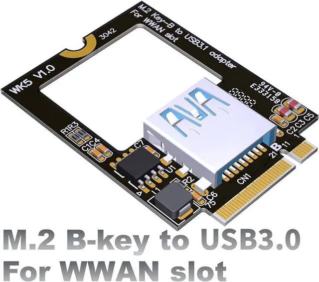 Alt view image 4 of 6 - Wireless Network Card M.2 B Key to WiFi Converter USB 3.0 SSD NGFF 3042 Card 4G Slot for WWAN Slot