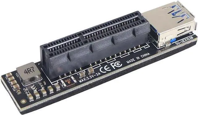 Alt view image 2 of 7 - Add On Cards PCI Express X1 to X4 USB 3.0 Adapter Raiser Extender PCIE Riser Card USB3.0 PCI-E SATA Expansion Card Raiser
