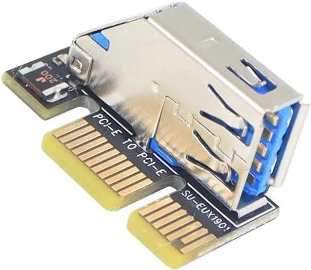 Alt view image 3 of 7 - Add On Cards PCI Express X1 to X4 USB 3.0 Adapter Raiser Extender PCIE Riser Card USB3.0 PCI-E SATA Expansion Card Raiser