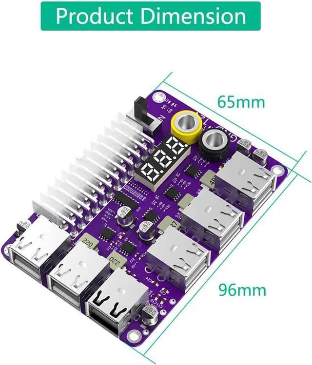 Alt view image 6 of 7 - JMT 24 Pins ATX Power Supply Breakout Board and Acrylic Case Kit Module Adapter PC Power Connector Support 3.3V/5V/12V 1.8V-10.8V(ADJ) (Upgraded 12Port 1piece)