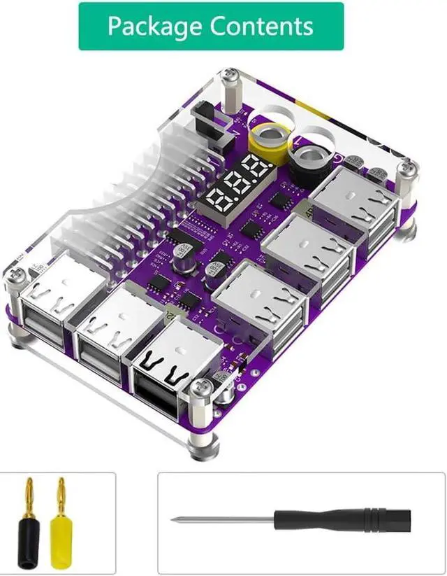Alt view image 7 of 7 - JMT 24 Pins ATX Power Supply Breakout Board and Acrylic Case Kit Module Adapter PC Power Connector Support 3.3V/5V/12V 1.8V-10.8V(ADJ) (Upgraded 12Port 1piece)
