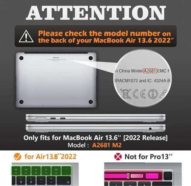 Alt view image 2 of 7 - MBook Air 13.6 inch Case (2022)[A2681 M2], Shock-Absorbing Protection Case with Folding Stand &Mouse Pad/Bag for MBook Air 13.6\u201d (Gray)