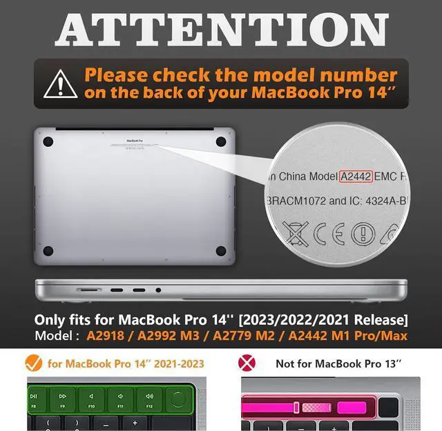 Alt view image 2 of 7 - MBook Pro 14 inch Case, Shock-Absorbing Protection Case with Folding Stand &Mouse Pad/Bag for MBook Pro 14'' A2918 A2992 m3/ A2779 m2/ A2442 m1 2023/2022/2021 (Gray)