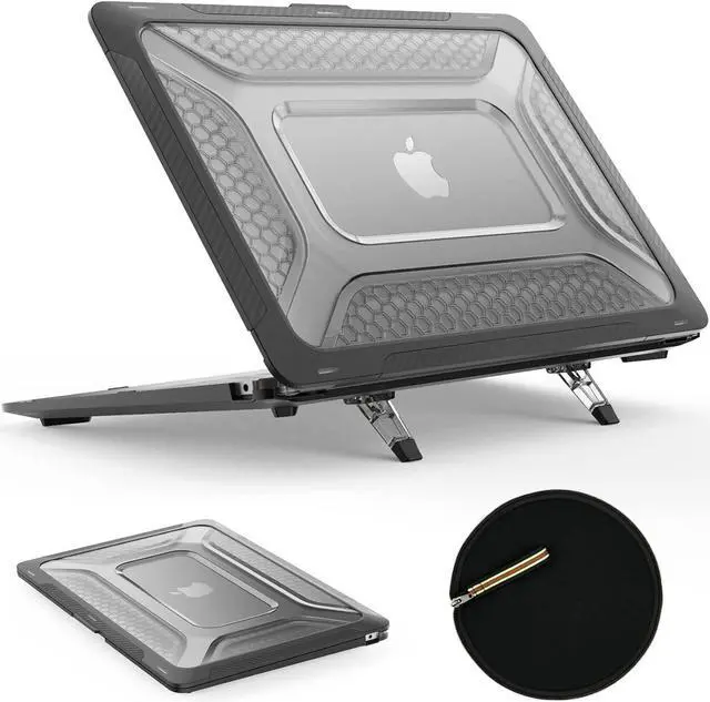 Main image of MBook Air 15 inch Case 2023 Release A2941 M2 Chip, Shock-Absorbing Protection Case with Folding Stand &Mouse Pad/Bag for MBook Air 15\u201d A2941 M2 Chip (Beige)