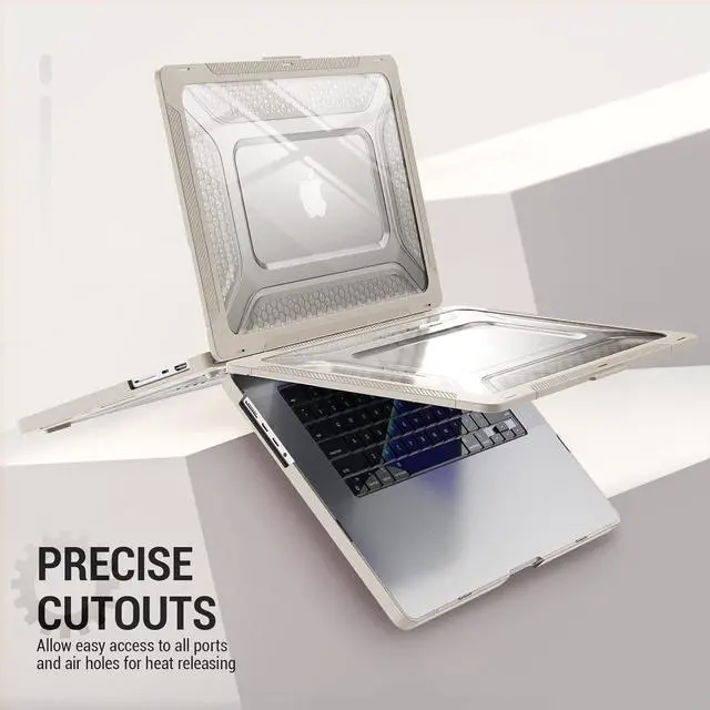 Alt view image 5 of 7 - MBook Air 13.6 inch Case (2022)[A2681 M2], Shock-Absorbing Protection Case with Folding Stand &Mouse Pad/Bag for MBook Air 13.6\u201d (Beige)