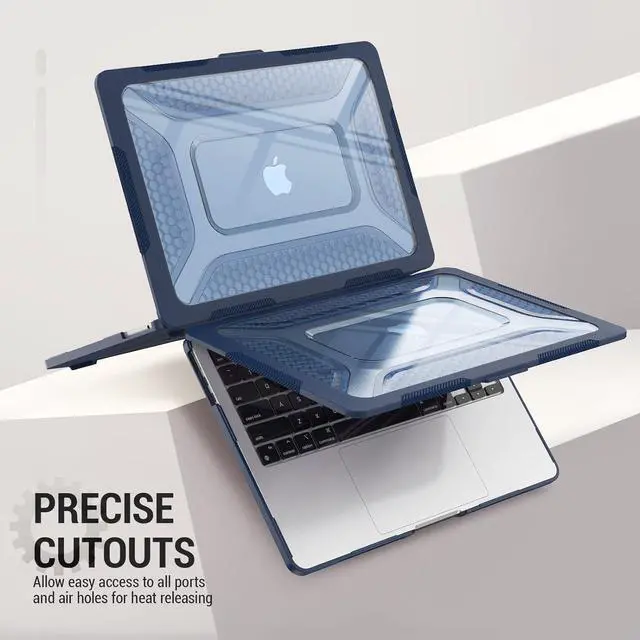 Alt view image 6 of 7 - MBook Air 13.6 inch Case (2022)[A2681 M2], Shock-Absorbing Protection Case with Folding Stand &Mouse Pad/Bag for MBook Air 13.6\u201d (Black)