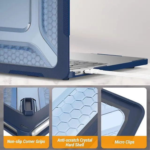 Alt view image 7 of 7 - MBook Air 13.6 inch Case (2022)[A2681 M2], Shock-Absorbing Protection Case with Folding Stand &Mouse Pad/Bag for MBook Air 13.6\u201d (Black)