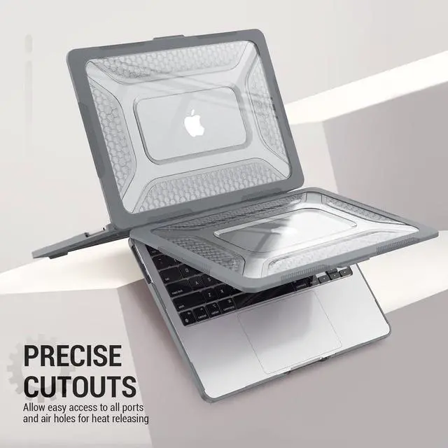 Alt view image 6 of 7 - MBook Air 13.6 inch Case (2022)[A2681 M2], Shock-Absorbing Protection Case with Folding Stand &Mouse Pad/Bag for MBook Air 13.6\u201d (Gray)