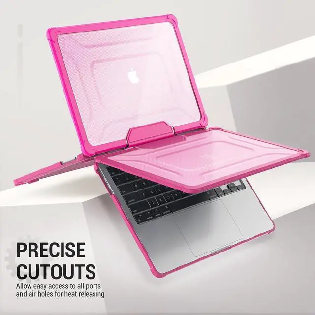 Alt view image 6 of 7 - Case for MacBook Air 13.6 inch (2025-2022)[A3240 M4/ A3113 M3/ A2681 M2], Shock-Absorbing Protection with Folding Stand &Mouse Pad/Bag Case for MacBook Air 13.6'' (Pink)