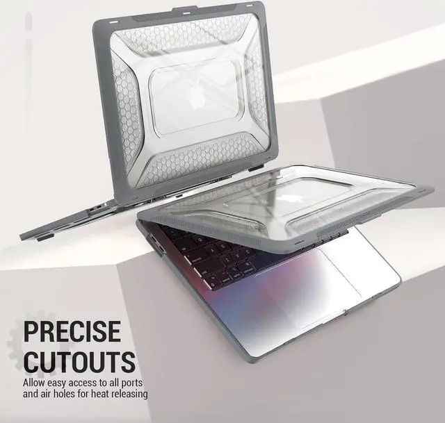 Alt view image 6 of 7 - Case for MacBook Pro 13 inch (2022-2018)[A2338 M2/M1/A2289/A2251/A2159/A1989], Shock-Absorbing Protection with Folding Stand &Mouse Pad/Bag Case for MacBook Pro 13'' (Gray)