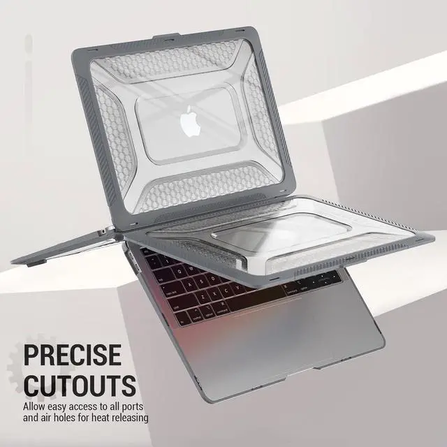 Alt view image 5 of 7 - MBook Pro 14 inch Case, Shock-Absorbing Protection Case with Folding Stand &Mouse Pad/Bag for MBook Pro 14'' A2918 A2992 m3/ A2779 m2/ A2442 m1 2023/2022/2021 (Gray)