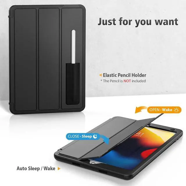 Alt view image 4 of 7 - Galaxy Tab S9 Plus 12.4" Full Body Meshdesign Drop-Proof Case with Screen Protector [360° Rotating Hand Strap/Stand] Pencil Holder for SM-X810/X816B/X818U 2023 (Yellow+Red)