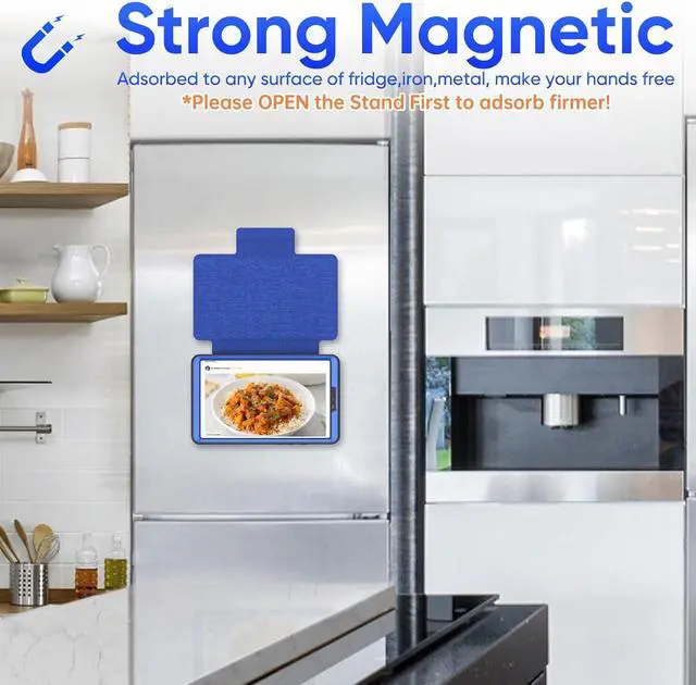 Alt view image 3 of 7 - for Galaxy Tab A9 5G Tablet Case 8.7'', Smart Auto Sleep Cover with Magnetic Multi-Angles Stand, Card Slot for Galaxy Tab A9 8.7'' SM-X110/X115/X117 (Blue)