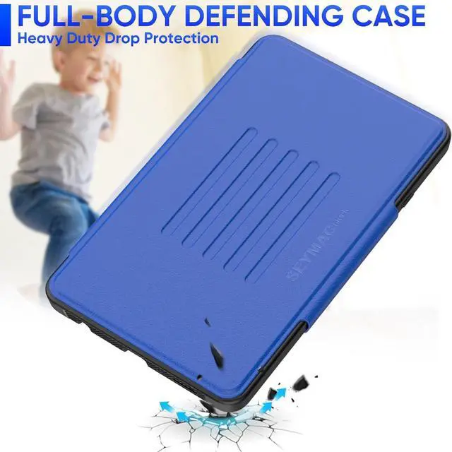 Alt view image 7 of 7 - for Galaxy Tab A9 5G Tablet Case 8.7'', Smart Auto Sleep Cover with Magnetic Multi-Angles Stand, Card Slot for Galaxy Tab A9 8.7'' SM-X110/X115/X117 (Blue)