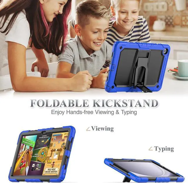 Alt view image 2 of 6 - for Galaxy Tab A9+ Plus 5G Tablet Case 11'' 2023 with Screen Protector Shoulder Strap& Stand, Drop-Proof Case for Galaxy Tab A9+/A9 Plus 11'' SM-X210/X216/X218,Blue