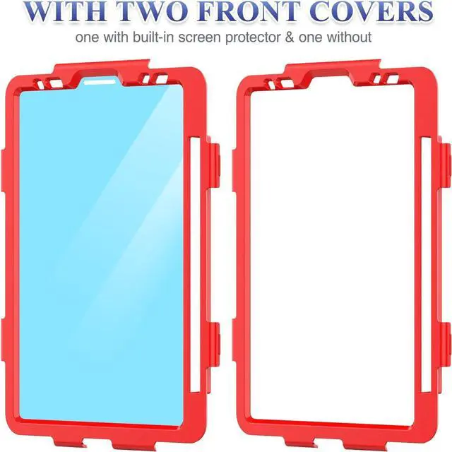 Alt view image 7 of 7 - Pad Air 5th/4th Generation/Pro 11 (4th/3rd/2nd) Case, Full-Body Drop Protection Case with Meshdesign Screen Protector Pen Holder [360° Rotate Hand Strap/Stand] (Blue+Red)