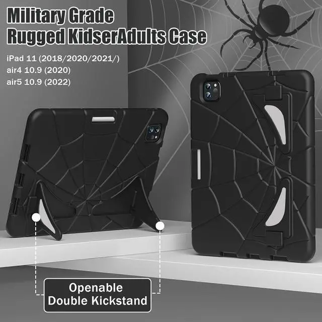 Alt view image 5 of 7 - Case for Pad 10.2-Inch (2021/2020/2019, 9/8/7 Gen Pad 10.5-Inch (Pad Air 3 2019/Pad Pro 2017), Heavy Duty Shockproof Kickstand for Kids Boys for Pad 9th/8th/7th,Pad 10.5'' (Blue+Red)