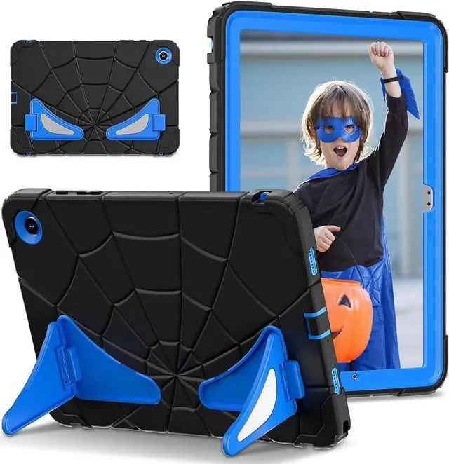 Main image of Shockproof Case for Galaxy Tab A9 Plus 11'' 2023,3-Layer Silicone+PC Hybrid Rugged Heavy Duty with Kickstand Kids Friendly Children Boys for  Galaxy Tab A9+ 2023 (Black+Blue)