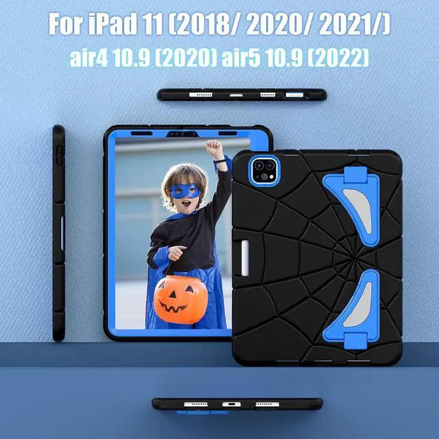 Alt view image 5 of 7 - Shockproof Case for Pad Air 5th/4th Gen 10.9'' (2022/2020),Pad Pro 11'',Heavy Duty Rugged Stand for Kids Children Pad Air 4/5, Pad Pro 11'' 1st 2018/2nd 2020/3rd 2021/4th 2022 (Black)