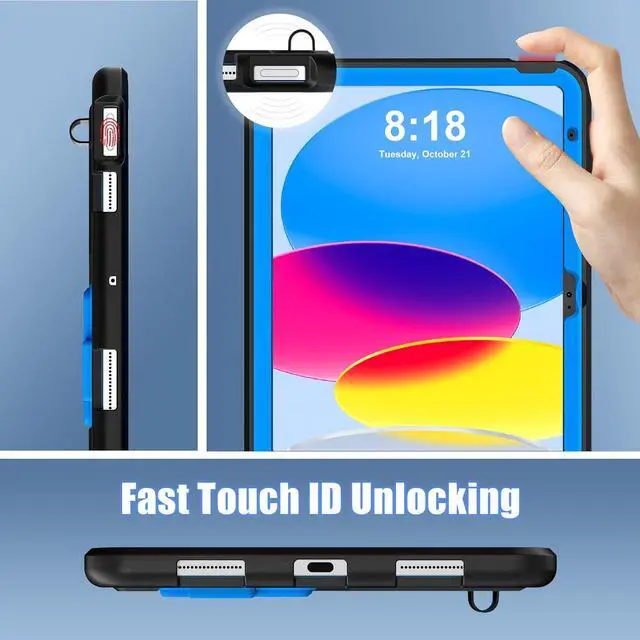 Alt view image 4 of 7 - Pad Air 5th/4th Gen 10.9'' (2022/2020),Pad Pro 11'' Case, Crown PU Leather Auto Sleep/Wake Flip Kickstand for Pad Air 4/5, Pad Pro 11'' 1st 2018/2nd 2020/3rd 2021 /4th 2022 (Purple)