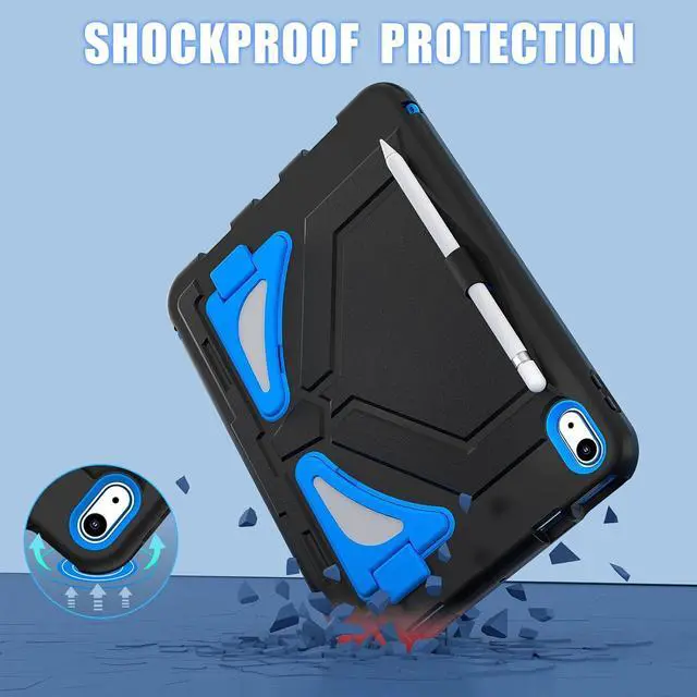 Alt view image 5 of 7 - Pad Air 5th/4th Gen 10.9'' (2022/2020),Pad Pro 11'' Case, Crown PU Leather Auto Sleep/Wake Flip Kickstand for Pad Air 4/5, Pad Pro 11'' 1st 2018/2nd 2020/3rd 2021 /4th 2022 (Purple)